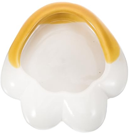Milisten Hamster Ceramic Food Bowl Cute-Shaped Small Animal Feeding Dish Non-Spill Flat Base Easy to Clean for Guinea Pig Rat Rabbit Cage Accessories