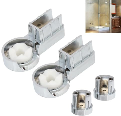 2Pcs Bath Screen Hinges,Shower Screen Hinges,Left and Right Bathroom Glass Door Hin/ges Compatible,Glass Bathr/OOM Shower Brackets,Sh/ower Door Pivot Hin/ges,Bathr/OOM Sh/ower Brackets Clamping