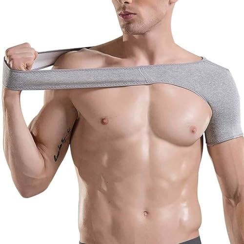 DECORN Hombrera Deportiva para Hombre y Mujer. Manga de compresión elástica, Soporte para Brazo con Cabestrillo para aliviar el Dolor, Soporte para desgarro del Manguito rotador,Large