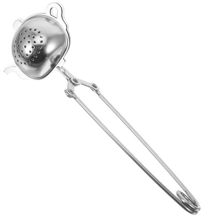 ROMISBABA Stainless Steel Tea Infuser Tong with Heart Shaped Filter Rust Resistant Tea Leaf Sifter Clip for Loose Leaf Brewing
