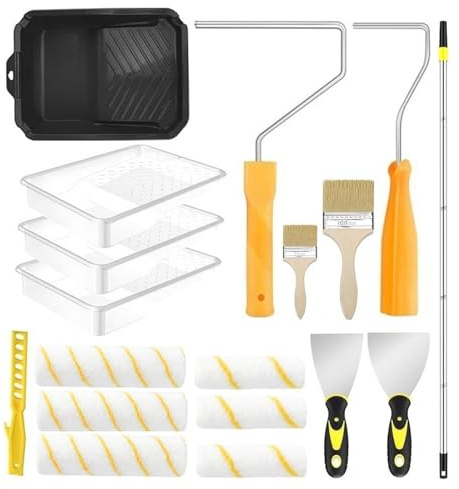 Rouleau à Peinture - Kit Rouleau Peinture Réglable avec Manche Télescopique pour Projets Domestiques,Accessoire de Rénovation pour Projets Domestiques pour Décorations, Terrasses, Portes,