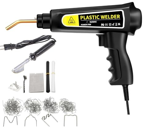 cucitrice calda Saldatrice per plastica da 70 W, kit di riparazione paraurti per auto,pinzatrice a caldo, pistola per pinzatrice a caldo per riparazione plastica(SET 5)
