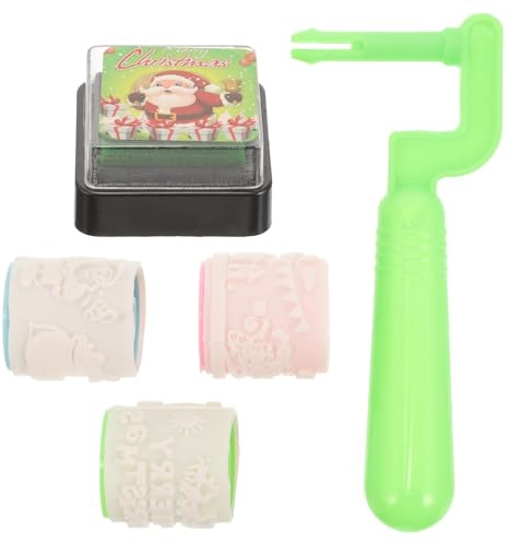FONDOTIN Creativos Navidad para Kit de Manualidades con Estampador Rodillo y Patrones de Cascanueces Juguetes de Seguros y Duraderos para Actividades DIY Infantiles Color