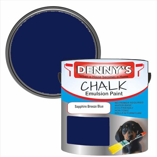 Premium Interior Wall & Furniture Chalk Paint – Sapphire Breeze Blue – Rich Matt Finish, Durable & Washable, Low Odour, Ideal for Living Rooms, Bedrooms & Hallways (250ML Tin)