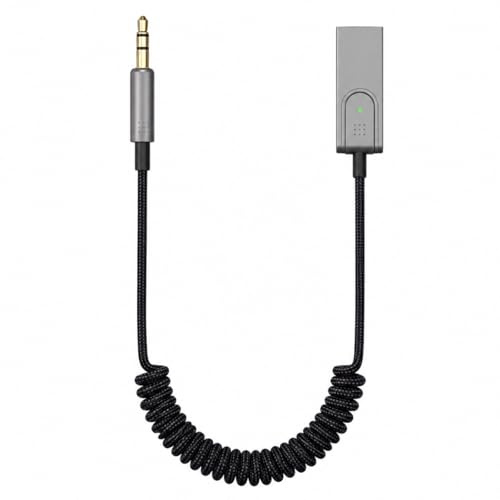 Adaptador Bluetooth 5.3 auxiliar para coche, USB a receptor Bluetooth de 3,5 mm con decodificador LDAC, manos libres, música y navegación por voz, cable de 1,5 m, alcance de 10 m, para altavoces de