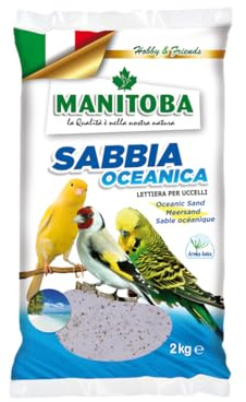 Generico Sabbia OCEANICA Uccelli Manitoba | Fondo Gabbia a Base di Sabbia Bianca oceanica, 1 Confezione da 2kg.