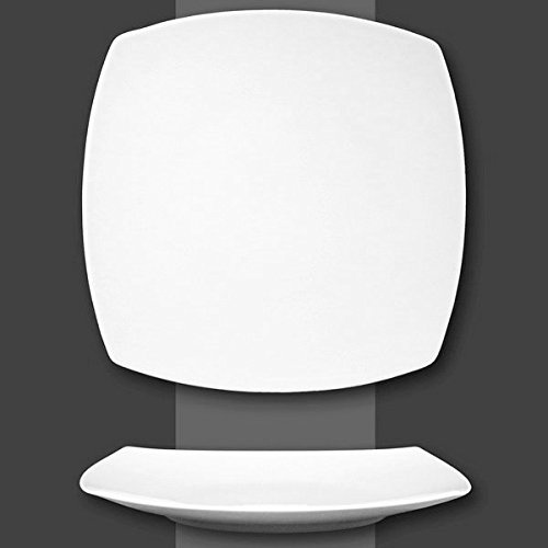 Saturnia Confezione 4 Piatti Portata Quadrato Serie Tokio Piatto Made in Italy in Porcellana 31 cm