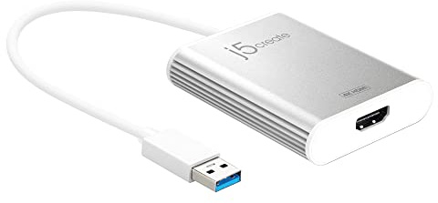 j5create USB 3.0 to 4K HDMI Display Adapter USB 3.0 Male Type-A Connector | HDMI Female Connector | 4K UHD | Resolution Up to 3840 x 2160 @ 30 Hz | Aluminum Housing (JUA354)