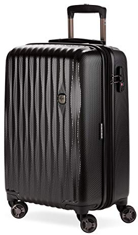 SwissGear 7272 Energie Expandable Hardside Luggage with Spinner Wheels and TSA Lock, Black, Carry-On 19-Inch