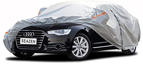 SEAZEN - Funda Impermeable para Coche de 6 Capas para Todo Tipo de Cima con Puerta con Cremallera, Funda Completa Universal para Exterior para Coche, Fit Sedan-508cmx 178cmx 120cm