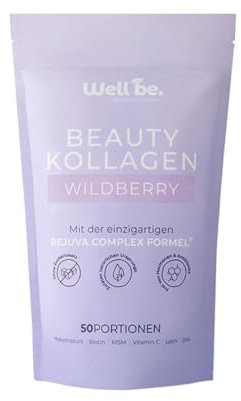 WELLBE. - Beauty Kollagen Wildberry mit Rejuva Complex® Formel - Kollagen Pulver mit bioaktivem Kollagen Hydrolysat, Biotin, Zink, Vitamin C & Hyaluron. Made in Germany Kollagenpulver. (1 x 250g)