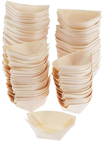 Perfeclan Schalen Teller 100 Set, Fingerfood Schälchen, Snack Schalen für Knabbereien, Tapas oder Sushi, plastikfrei - abbaubar, 6x5cm
