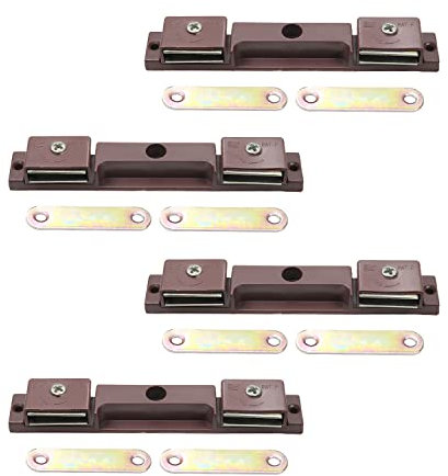 MroMax Double Touch Catch Magnetic Press Latch for Furniture Cabinet Small Doors Glass doors Wardrobe doors Cupboard Brown 4pcs