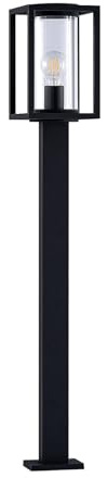 Lucande Utomhuslampa 'Ferda' (modern) i Svart av aluminium/grå zink (1 lamor, E27) - Väglampa, pollare, vägbelysning, sockellampa
