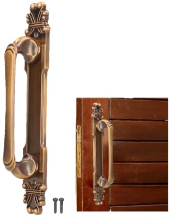 Antique Brass Cabinet Handle Zinc Alloy Door Pull Handle with Back Plate | Antique Kitchen Cupboard Handle European Vintage Door Pull Handle 11x1.7x2.2inch for Cupboard Wardrobe Furniture Hardware