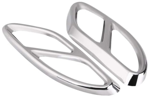 Abgasschalldämpferabdeckungen 1 Paar, Yosoo 1 Paar Auspuffschalldämpfer-Endrohrabdeckungen für GLC C E-Klasse C207 Coupé 14-17(Silber) für e43 amg auspuffblende w212 auspuffblende glc coupe tuning aus