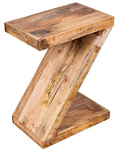 levandeo Beistelltisch Z Mango H60cm Holz Braun Natur Massiv Couchtisch Sofatisch Ablage Design Deko Tisch