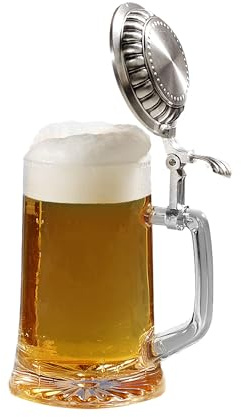 Henecka 🔵Bierkrug • Bierglas • Bierseidel • Humpen • Krügel • Bierseidel • mit Zinndeckel • mit Wunschgravur • (einzelner Bierseidel)