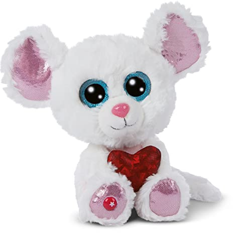 NICI Glubschis:Das Original –Glubschis Maus Luvi Nubi 15cm I sitzendes Plüschtier mit großen Glitzeraugen I Schmusetier für Kuscheltierliebhaber–47880