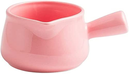 Gravy Sauce Boat Small Milk Cup with Handle Milk Cup Coffee Milk Jug Ceramic Household Mini Small Milk Cup Milk Cup Milk Jug Milk Cup Steak Sauce Cup Gravy Boats and Saucer Stand -Pink