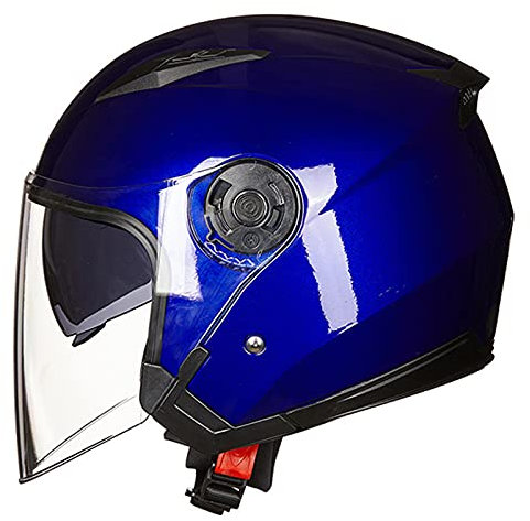 DXDRT Motorrad 3/4 Jethelm, Dual Visor Motorradhelme, DOT/ECE Genehmigt Halbschale Motorradhelm, Anti-Fog Objektiv Moped Helm für Erwachsene, Jugend Männer und Frauen,Blau,XXL