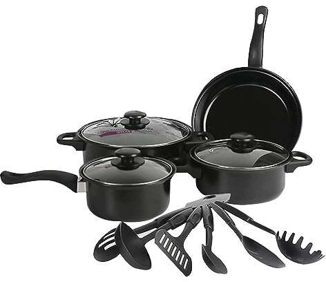 Sunydog 13-Piece Cookware Set, Antihaftbeschichtetes Töpfe- und Pfannenset, Küchenutensilien-Set, Küchenkochgeschirr, Geschenke für Freunde und Familie
