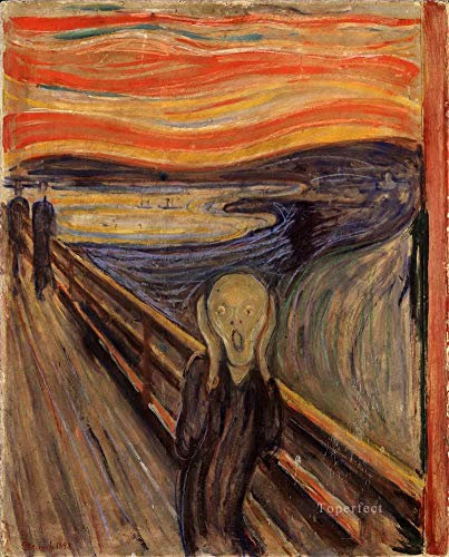 Toperfect Ölgemälde handgefertigt €50-€2000 von Hochschullehrern, „Der Schrei“ von Edvard Munch, norwegischer Expressionismus, abstrakte Wandkunst auf Leinwand, handgemalte berühmte Gemälde -2