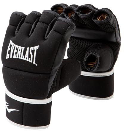 Everlast Core Kickboxhandschuhe – fingerloses Design, Mehrzweck, Knöchelpolsterung, ergonomische Griffstange, Mesh-Handflächen – ideal für Kickboxen, Training, MMA, Sparring, Boxen, Kampfsport