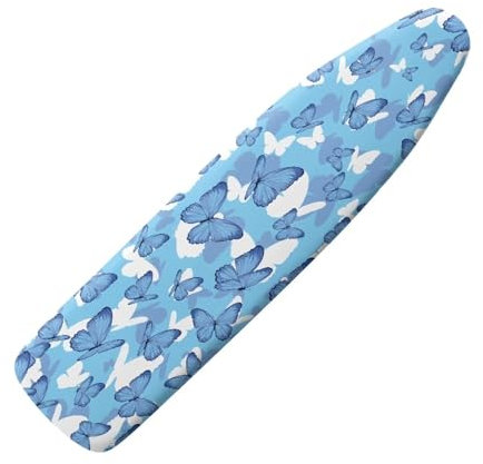 HOWILATH Blue Butterfly Ironing Board Cover Suitable for 110 x 35cm Indoor Ironing Board Decorative Accessories Washable Iron Board Covers-S