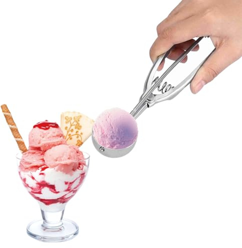 Ice Cream Scoop, Cookie Scoop for Baking, Stainless Steel Muffin Scoop, with Trigger Release Baking Kitchen Collection Spring Measured Dough Cupcake Meatball Muffin Batters Dishwas (4CM)