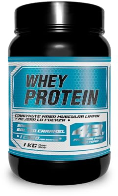 FarmaFusion Whey Protein | Proteína 100% Pura | Aumenta la masa muscular | Con Colágeno + Magnesio | Mejora tus entrenamientos | 1KG de Proteína en Polvo | Sabor Caramelo Salado