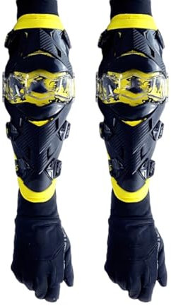 Ginocchiere per motocross, protezione per motocross, ginocchiere per fuoristrada, protezione per moto da cross, E09, giallo, taglia unica