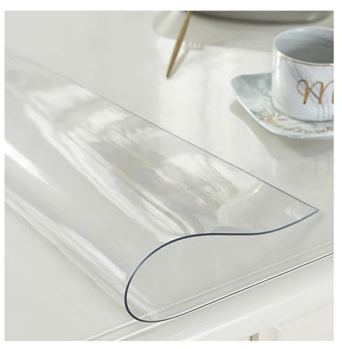 ZXCASDF Tovaglia in PVC Trasparente，Spessore 1.5mm Impermeabile Antimacchia, Copritavolo Rettangolare Moderno, Pellicola Protettiva per Tavolo da Pranzo e Mobili (Size : 110x170cm/43.3x66.9in)