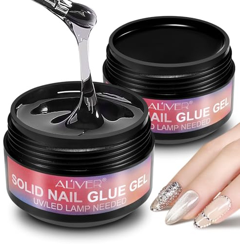 Solider Nagelkleber Gel,Nail Builder Gel für Antihaft auf Nägeln Falsche Nagelverlängerung Starkes Nail Art Gel, 15g für Druck auf Nägel Kleber für Acrylspitzen Extra starker UV Nagelkleber
