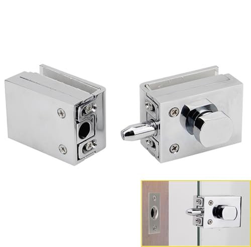 Verrous de porte en verre, serrure/boulon, verre 8-12mm, sans perçage, for salle de bains, porte en verre Double/simple, porte en verre sans cadre 1 pièces(Brush single)