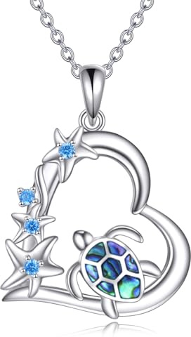 VONALA Ozean Halskette 925 Sterling Silber Seestern Herz Anhänger Ozean Strand Tierschmuck Geschenk für Frauen