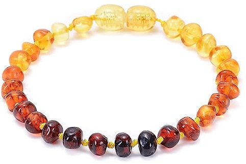 Tolldek mm Bernstein Armband, Damen & Herren Armbänder, Echten Natursteinen Premium Armband für Paar Paar Geschenk für Frauen und Männer, 15CM, Schwarz