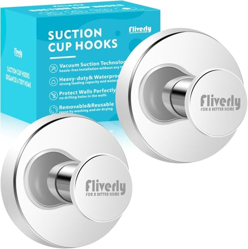 Suction Cup Hooks for Shower & Bathroom‑ No‑Drill Heavy‑Duty Wall Hooks