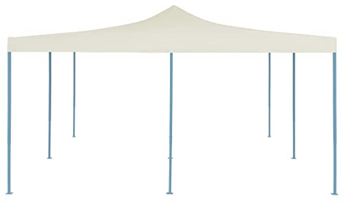 Tonnelle pop-up 5 x 5 m Crème imperméable et résistante aux UV Idéal pour les événements en plein air et les fêtes