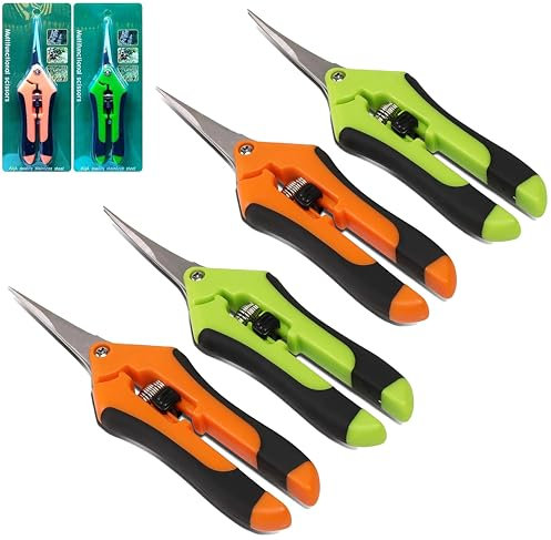 4 Stück Gartenschere, Astschere Bonsai Schere Baumschere Ernteschere, Rose Shears with Locking Handle. für Bonsai Pflanzen Blumen Ernte Obst Gemüse