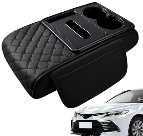 Jamgeery Coussin Rehausseur d'Accoudoir de Voiture en Cuir Synthétique - Console Centrale - Housse de Protection pour Siège - Accessoires de Décoration