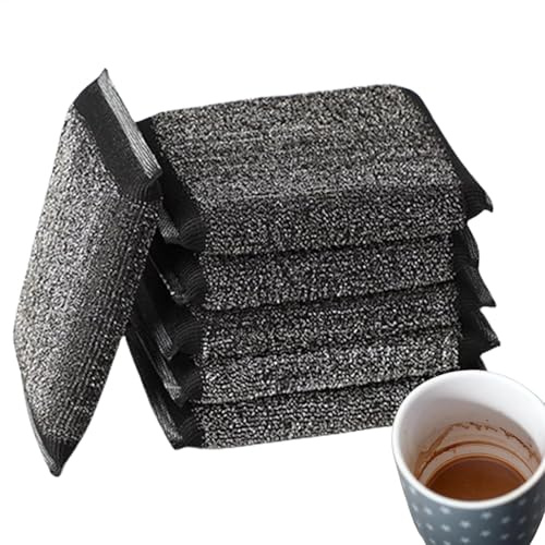 6pcs Scrub Sponges For Dishes | Duall-Sided Dish Scouring Scrubbers, Wiping Sponge, Reusable Wire Cleaning Cloth, Kitchen Wiping Pot Artifact Washing Gadgets