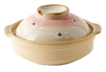 Cacerola Olla for sopa, cazuela de barro, cacerola de cerámica, olla for sopa, sartén resistente a altas temperaturas for cocina, cazuela(Beige01)