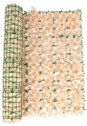 Künstlicher Zaun, Blätter, Balkonschutz, Gartenzaun, Simulationspflanze, Kirschbaum, Geländer, Dekoration (Gelb, 50 x 3 m)