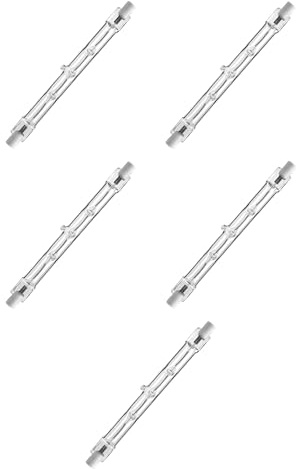 LumCa 5er Pack Halogenstab 120W ersetzt 150W 118mm warmweiß R7s 2700 Kelvin | 2250 Lumen | dimmbar | 220-240V | 360° Abstrahlwinkel| Leuchtmittel R7s | R7s Stab