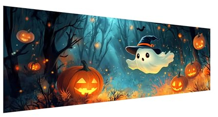 MOMAKA 5D Stor Diamond Painting Kits Spöke för vuxna, gör-det-själv 5D diamantmålningssatser Halloween Full Drill for Beginners, Rund Borr DIY Crystal Picture Art for Home Wall Decor 30x80 cm