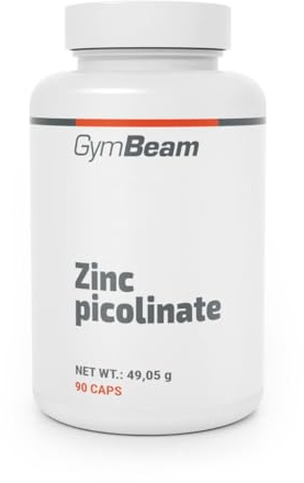 GymBeam Zinco Picolinato -15 mg di Zinco ad Alta Biodisponibilità per Supporto Cognitivo, Ormonale e Mentale, Fertilità Naturale, Pelle, Capelli e Sistema Immunitario – Capsule Vegane, 90 cps