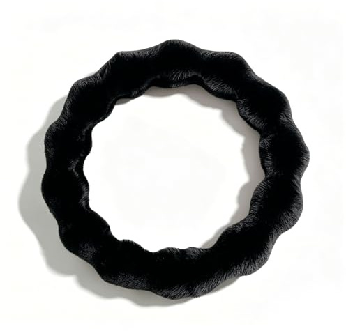 Pahajim Lenkradbezug Plüsch Lenkradhülle Winter Universal 36-39cm Fell Lenkrad Bezug Warm Lenkradschutz Lenkradabdeckung Lenkradschoner für Damen Herren (Schwarz)