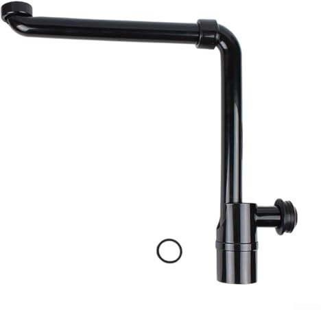 Adjustable Sink Waste Trap, Space-Saving Sink Waste Trap For Washbasin Siphon 360-degree Rotatable Leak-Proof Sealing(Black)