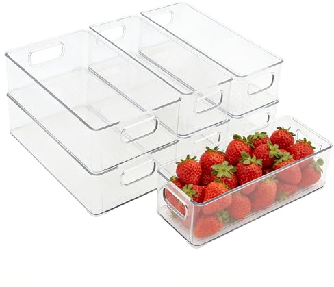 NGOSUET 7 stycken kylskåpsförvaring, 2 storlekar kylskåpsförvaring, kylskåpslådor, förvaringslådor transparent för kök, skåp, lådor